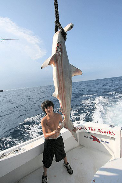 ANOTHER JR. ANGLER WITH TROPHY HAMMERHEAD