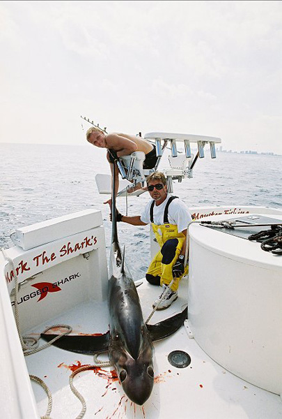 MARK THE SHARK with a JR ANGLER RELEASING A BIG EYE