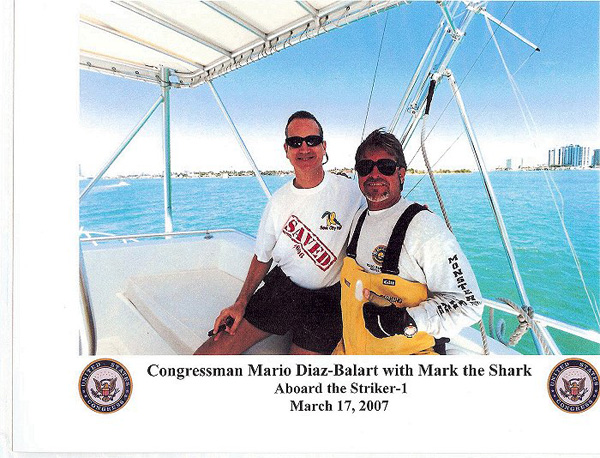 Congressman mario diaz-balart and MARK THE SHARK